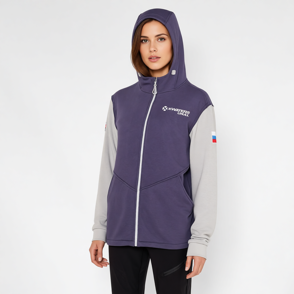 Толстовка X-WATERS на молнии синяясерая (2)