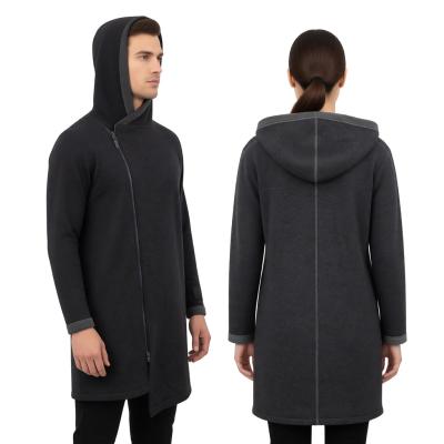 Толстовка темно-серая удлиненная на меху Тургояк