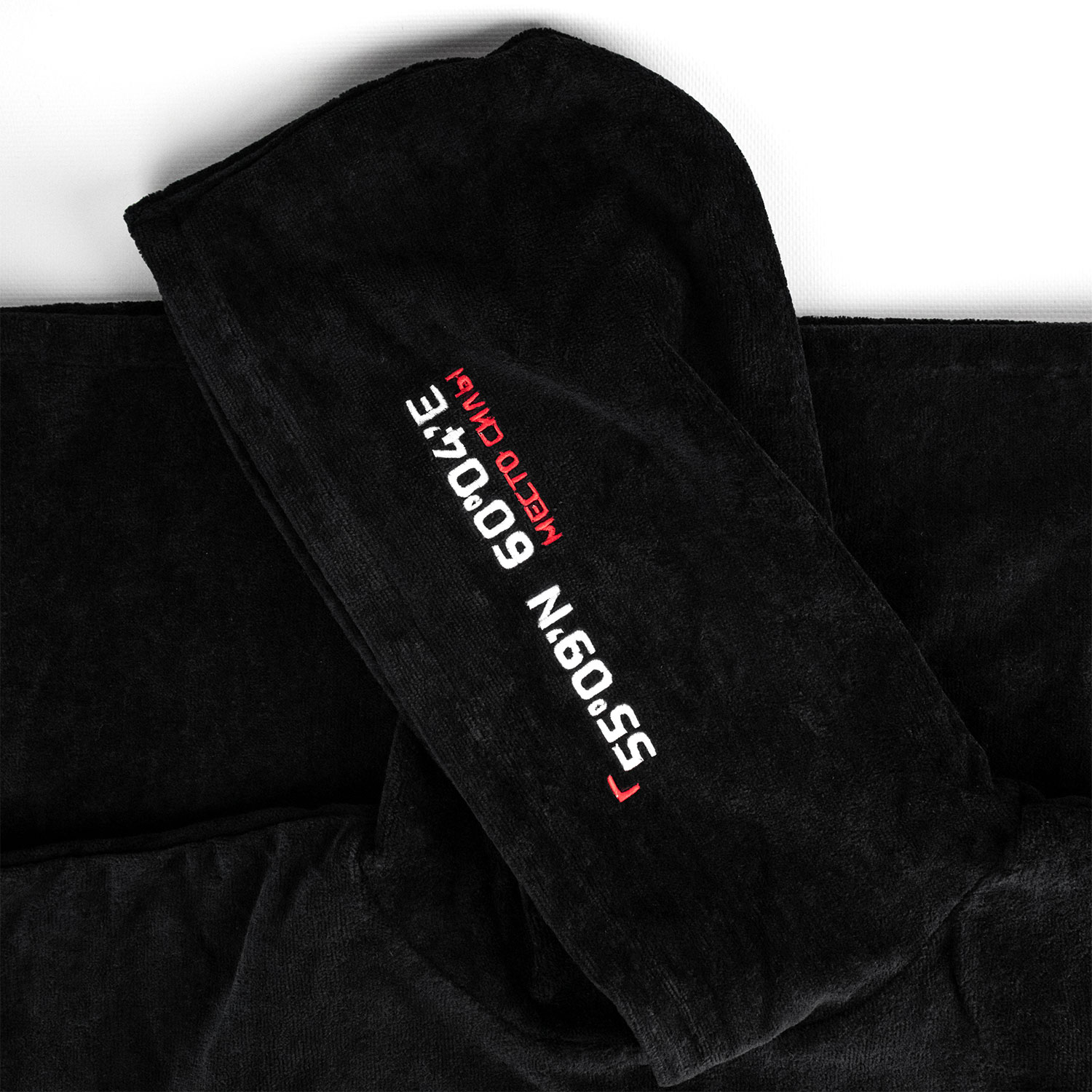 Пончо пляжное Координаты черный (5)