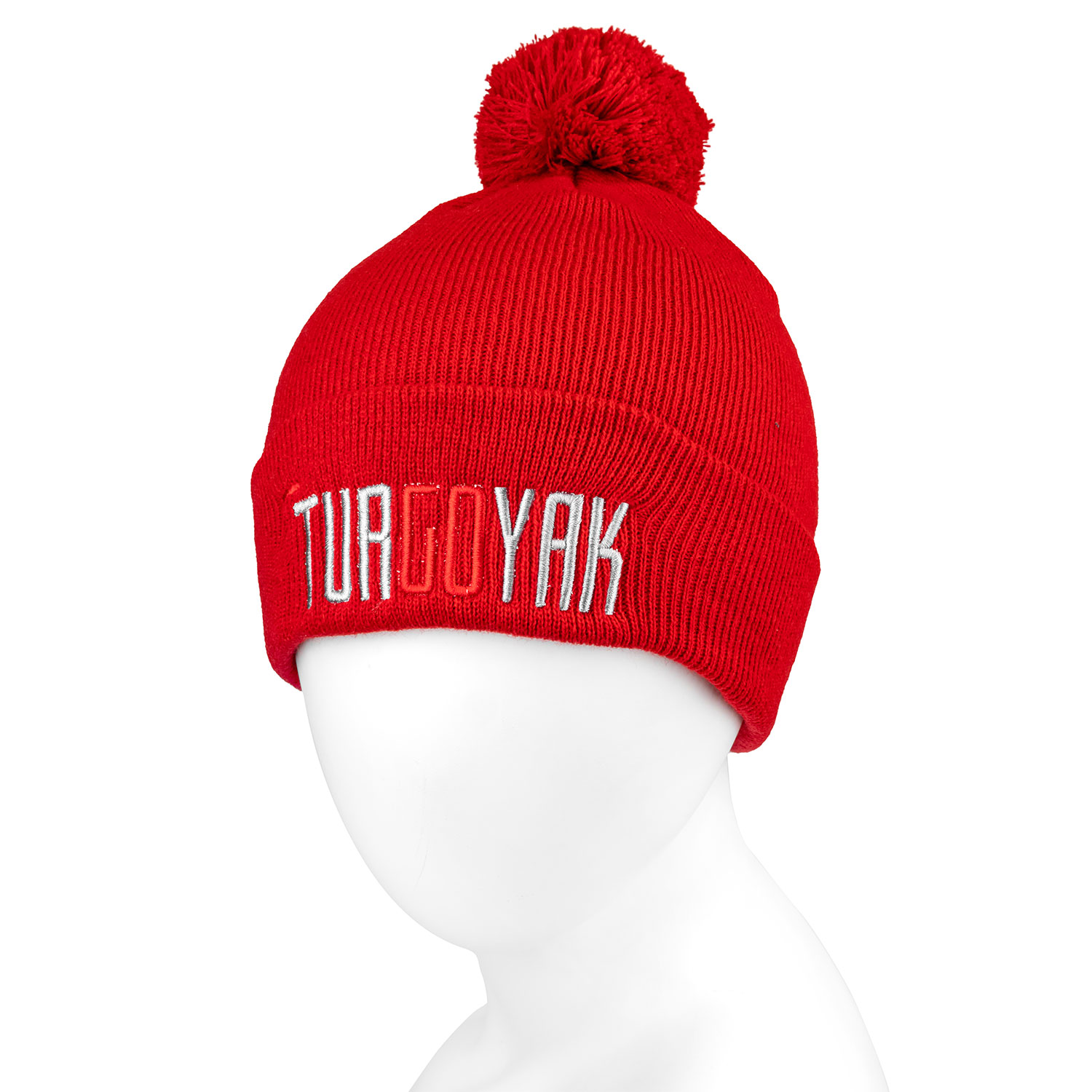Шапка TUR GO YAK c помпоном (красный)