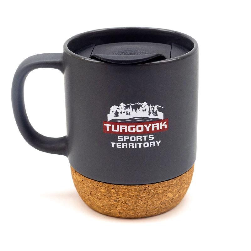 Кружка керамическая с пробковым дном и пластик крышкой 400мл Turgoyak sports territory (Серый) Кружка керамическая с пробковым дном и пластик крышкой 400мл Turgoyak sports territory (Серый)